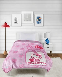 Hello Kitty Strawberry Milk Silk Touch Throw, 60" x 46"