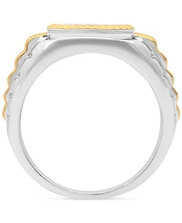Men's Diamond Circle Cluster Ring (1/3 ct. t.w.) in Sterling Silver & 18k Gold-Plate