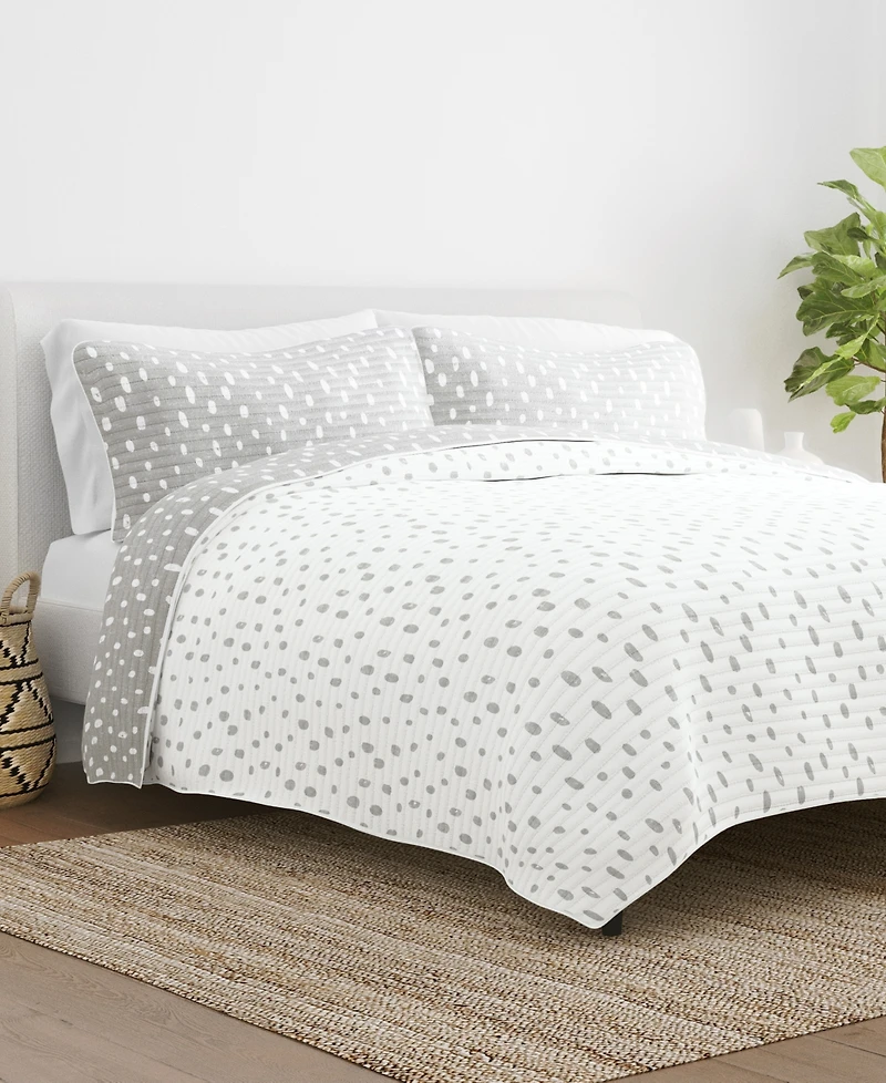 ienjoy Home Painted Dots Reversible 3-Pc. Lightweight Quilt Set