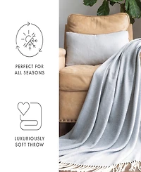 ienjoy Home Herringbone Fringed Throw, 60" x 50"