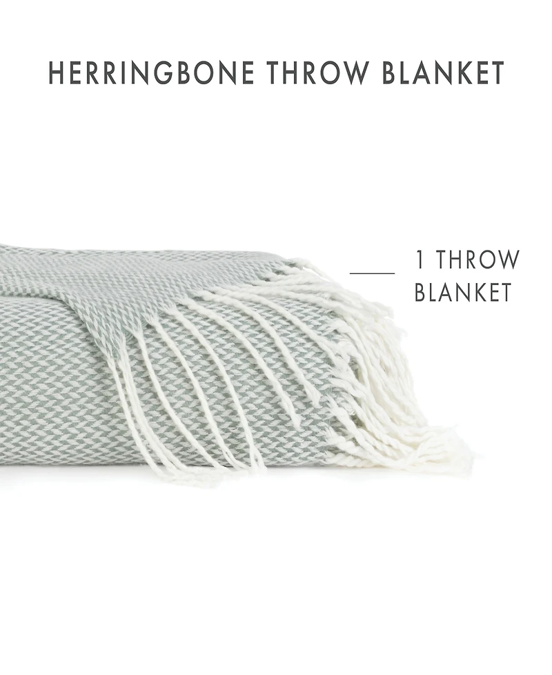 ienjoy Home Herringbone Fringed Throw, 60" x 50"