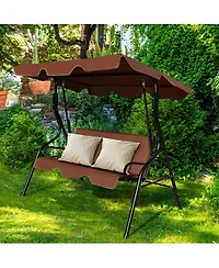 3 Seats Patio Canopy Swing Glider Hammock Cushioned