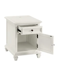 Steve Silver Charlestown 18" Wide Wooden Storage End Table with Usb Port