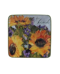 Certified International Sunflower Bouquet Set of 4 Canape Plates, 6"