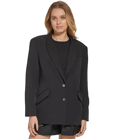 Dkny Women's Peak Lapel Two-Button Long-Sleeve Blazer