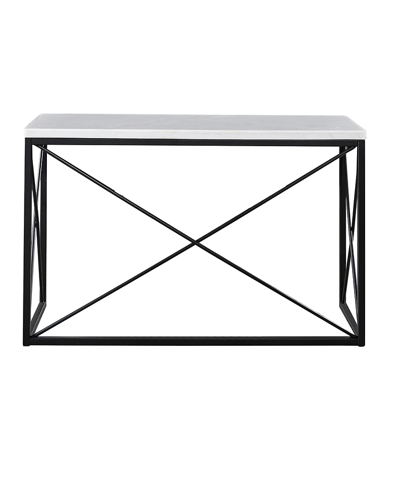 Steve Silver Skyler 48" Rectangular Marble and Metal Sofa Table