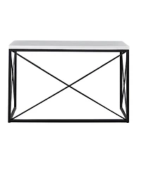 Steve Silver Skyler 48" Rectangular Marble and Metal Sofa Table