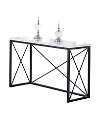 Steve Silver Skyler 48" Rectangular Marble and Metal Sofa Table