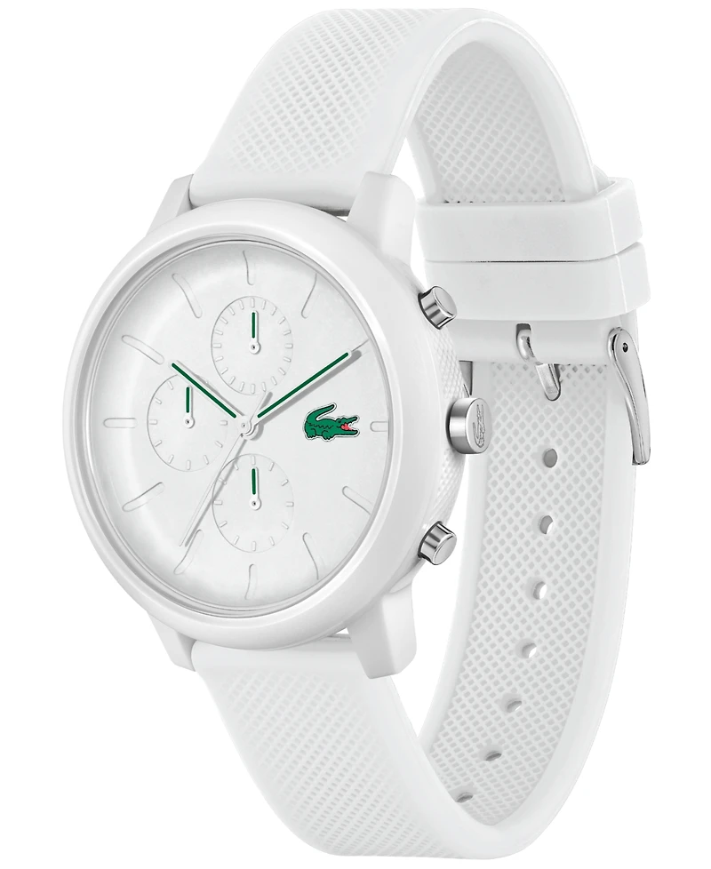 Lacoste Men's L 12.12. Chrono White Silicone Strap Watch 43mm