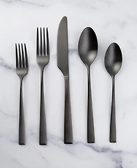 Cambridge Silversmiths Marlise Black Satin 20 Piece 18/10 Stainless Steel Flatware Set, Service for 4