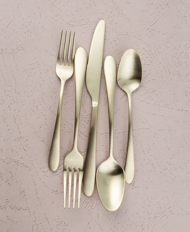 Cambridge Silversmiths Poet Champagne Satin 20 Piece 18/10 Stainless Steel Flatware Set, Service for 4