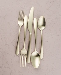 Cambridge Silversmiths Poet Champagne Satin 20 Piece 18/10 Stainless Steel Flatware Set, Service for 4