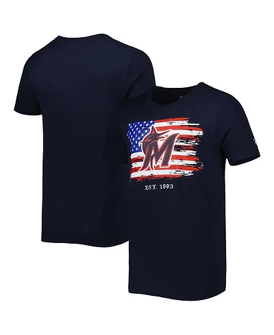 Men's New Era Navy Miami Marlins 4th of July Jersey T-shirt