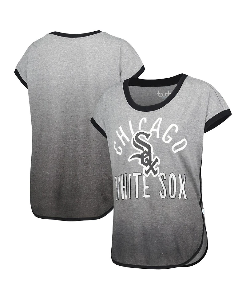 Women's Touch Gray, Black Chicago White Sox Home Run Tri-Blend Sleeveless T-shirt