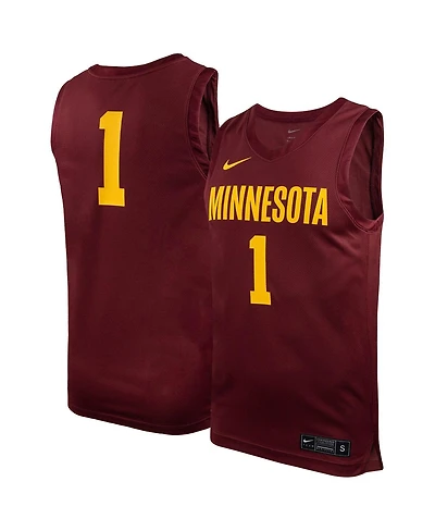 Men's Nike #1 Maroon Minnesota Golden Gophers Team Replica Basketball Jersey
