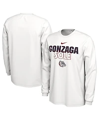 Men's Nike White Gonzaga Bulldogs On Court Long Sleeve T-shirt