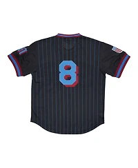 Men's Rings & Crwns #8 Black Miami Giants Mesh Replica V-Neck Jersey