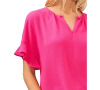 CeCe Women's Short Sleeve Drop Shoulder Wide Scoop Neck Blouse