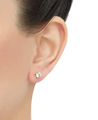 Birthstone Stud Earrings 14k Gold or White