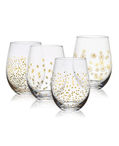 Mikasa Party 18 Ounce Stemless Wine Glass 4-Piece Set