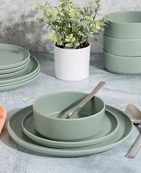 Gibson Canyon Crest Stackable Matte Melamine 12 Piece Set, Service for 4