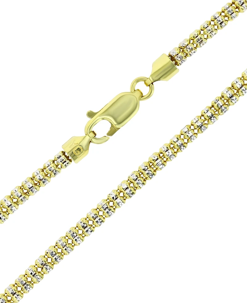 Ice Link 18" Chain Necklace in 10k Two-Tone Gold
