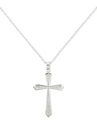 Crystal Cross 18" Pendant Necklace 10k Gold
