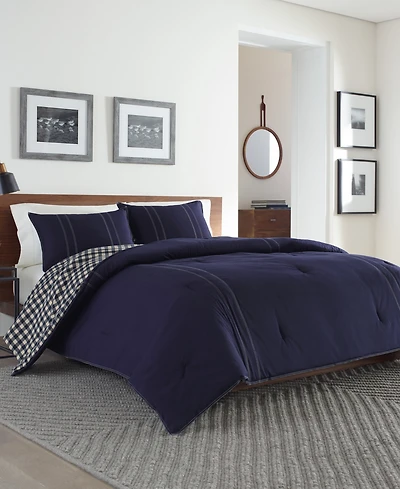 Eddie Bauer Kingston Cotton Reversible 3 Piece Comforter Set, King
