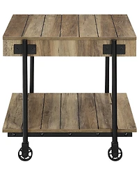 Furniture of America Luther 2 Piece Steel Industrial Coffee End Table Set