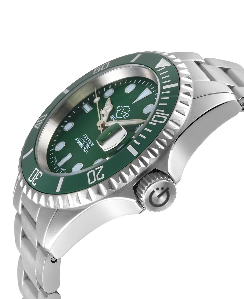 GV2 by Gevril Men's Liguria Swiss Automatic Silver-Tone Stainless Steel Watch 42mm