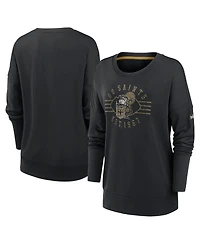 Women's Nike Black New Orleans Saints Rewind Playback Icon Performance Pullover Sweatshirt