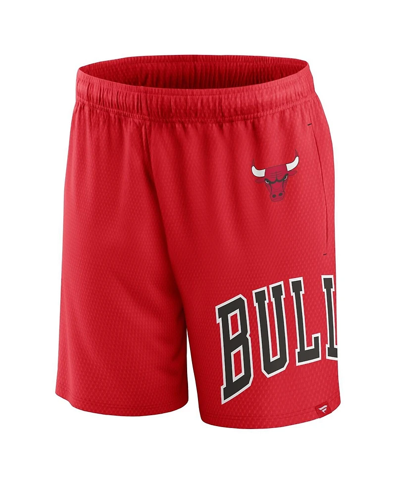 Men's Fanatics Red Chicago Bulls Free Throw Mesh Shorts
