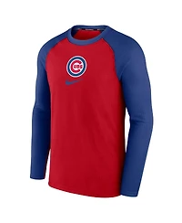 Men's Nike Red Chicago Cubs Authentic Collection Game Raglan Performance Long Sleeve T-shirt