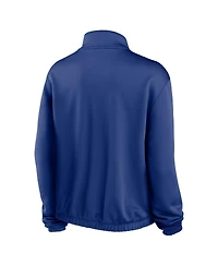 Women's Nike Royal Chicago Cubs Rewind Splice Quarter-Zip Sweatshirt