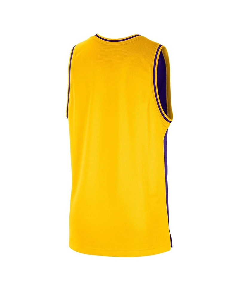 Men's Nike Purple, Gold Los Angeles Lakers Courtside Versus Force Split Dna Performance Mesh Tank Top