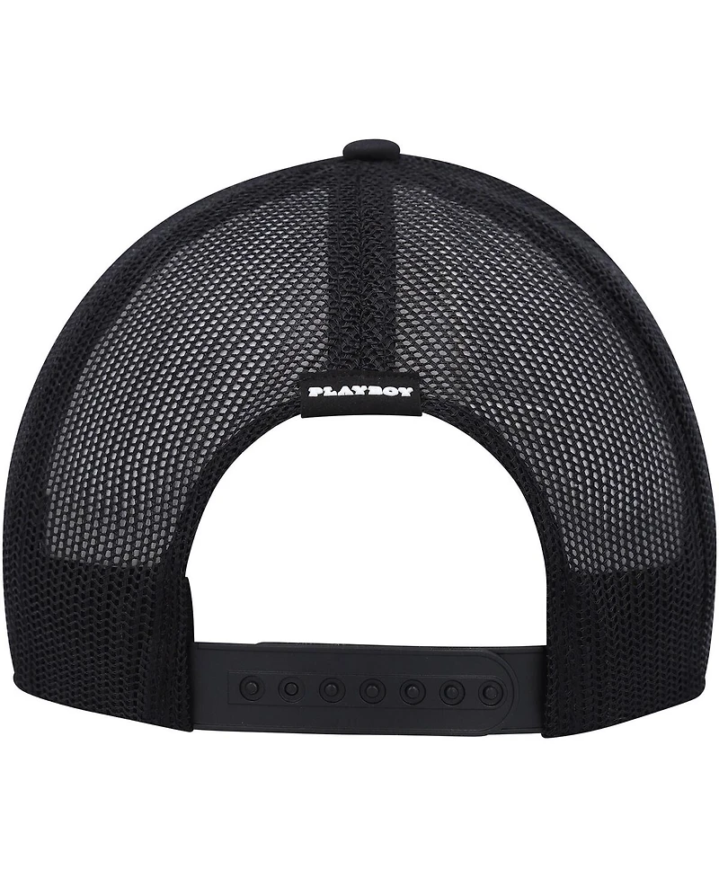 Men's Playboy Black Foam Trucker Snapback Hat