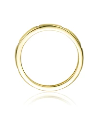 14k Gold Plated with Cubic Zirconia Enamel Bamboo Teens/Young Adult Stacking Ring