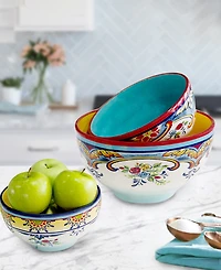 Euro Ceramica Zanzibar Nesting Bowls, Set of 3