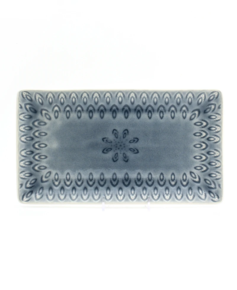Euro Ceramica Peacock Rectangular Platter