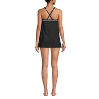 Lands' End Women's Ddd-Cup High Neck Swim Dress One Piece Swimsuit Adjustable Straps