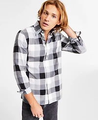 Sun + Stone Men's Burke Regular-Fit Plaid Button-Down Shirt, Created for Macy's