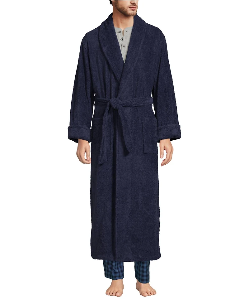 Lands' End Men's Full Length Turkish Terry Robe