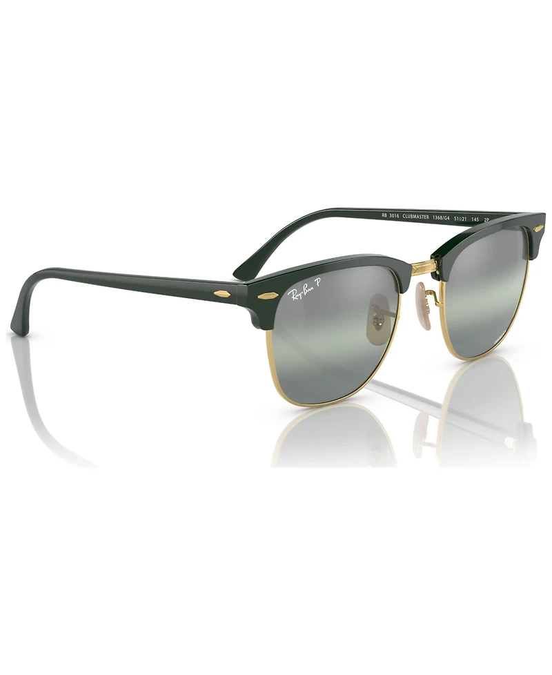 Ray-Ban Unisex Polarized Sunglasses, Clubmaster Chromance