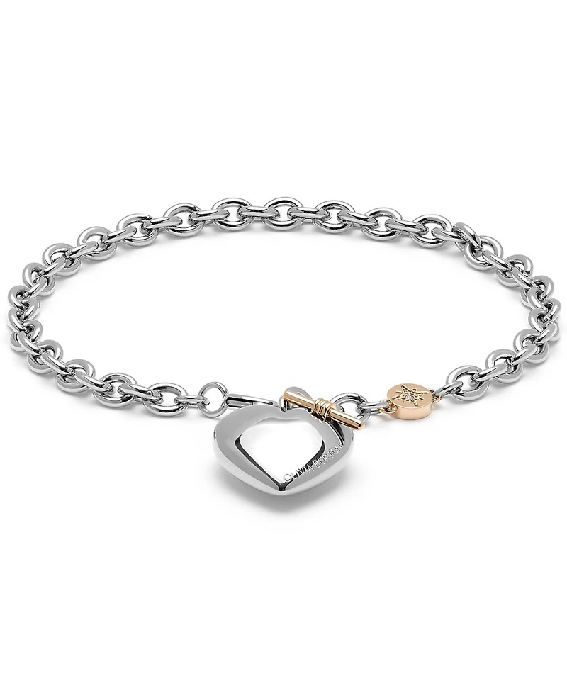 Olivia Burton Silver-Tone Knot Heart Bracelet