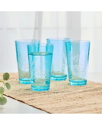 Fitz and Floyd Wildflower 16-oz Highball Glasses 4-Piece Set