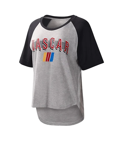 Women's G-iii 4Her by Carl Banks Gray, Black Nascar Slugger T-shirt