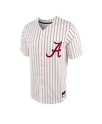 Men's Nike White, Crimson Alabama Tide Pinstripe Replica Full-Button Baseball Jersey