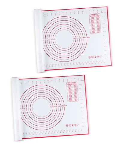 Cheer Collection 2 Pack Dough Pastry Baking Mat, 16" x 24"