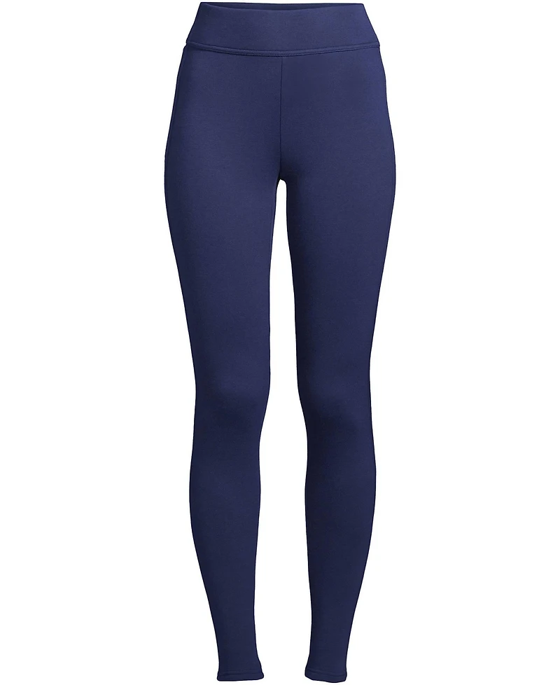 Lands' End Women's High Rise Serious Sweats Fleece Lined Pocket Leggings