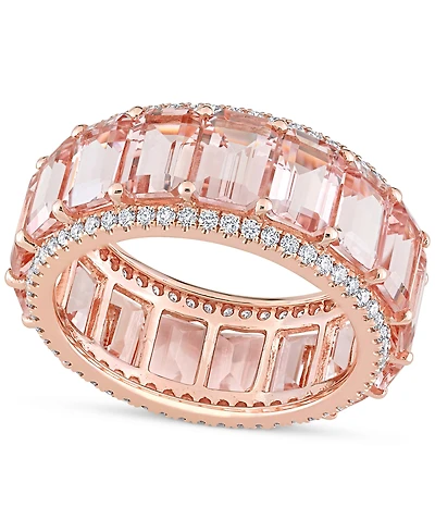 Morganite (8-3/4 ct. t.w.) & Diamond (5/8 Eternity Band 14k Rose Gold